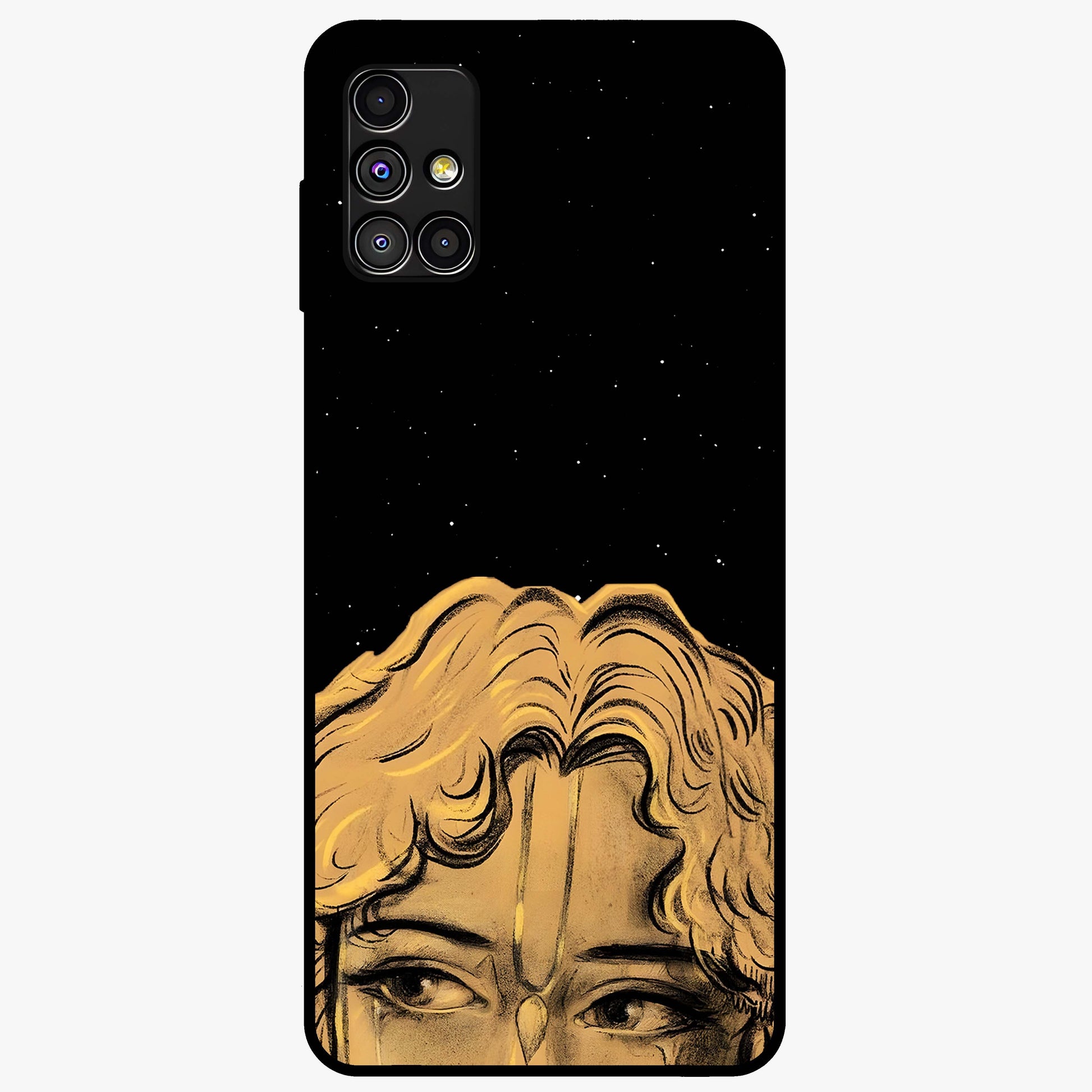 Shri Krishna Art Glass Case showing flat back view with devotional Krishna artwork and glossy glass finish.