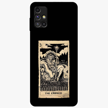 The Empress Glass Case showing flat back view with regal feminine artwork and glossy glass finish.