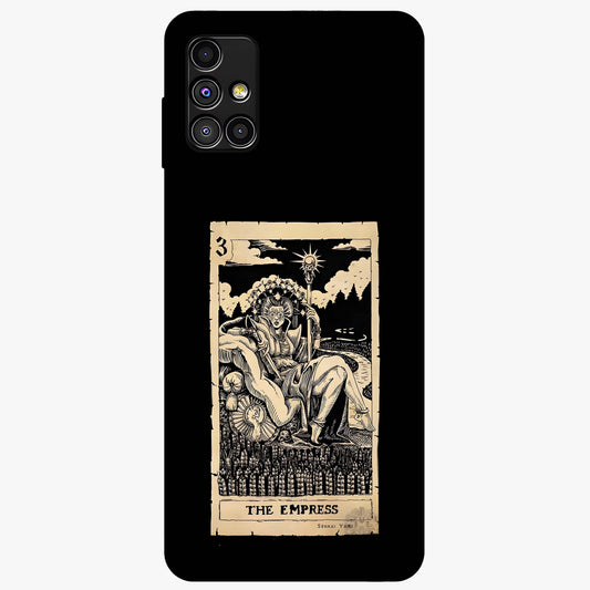 The Empress Glass Case showing flat back view with regal feminine artwork and glossy glass finish.