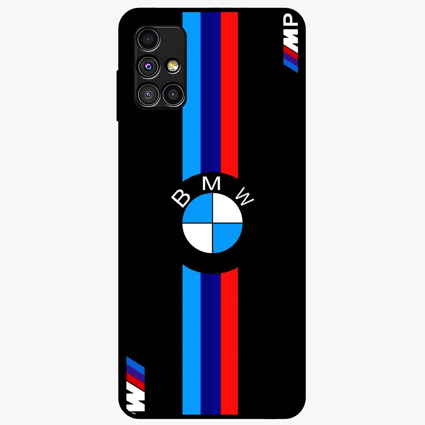 Turbo BMW Beast Glass Case showing flat back view with high performance sports car artwork and glossy glass finish.