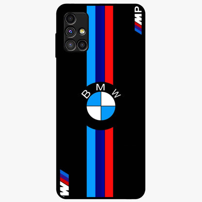 Turbo BMW Beast Glass Case showing flat back view with high performance sports car artwork and glossy glass finish.