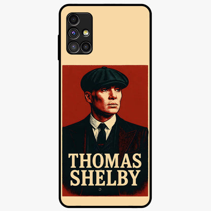 Vintage Mafia Authority Glass Case showing flat back view with bold vintage mafia inspired artwork and glossy glass finish.