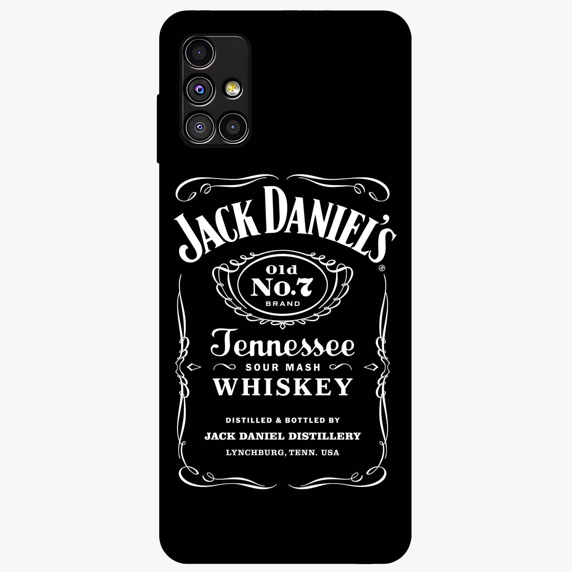 Vintage Whiskey Heritage Glass Case showing flat back view with classic whiskey inspired artwork and glossy glass finish.