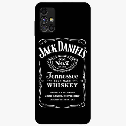 Vintage Whiskey Heritage Glass Case showing flat back view with classic whiskey inspired artwork and glossy glass finish.
