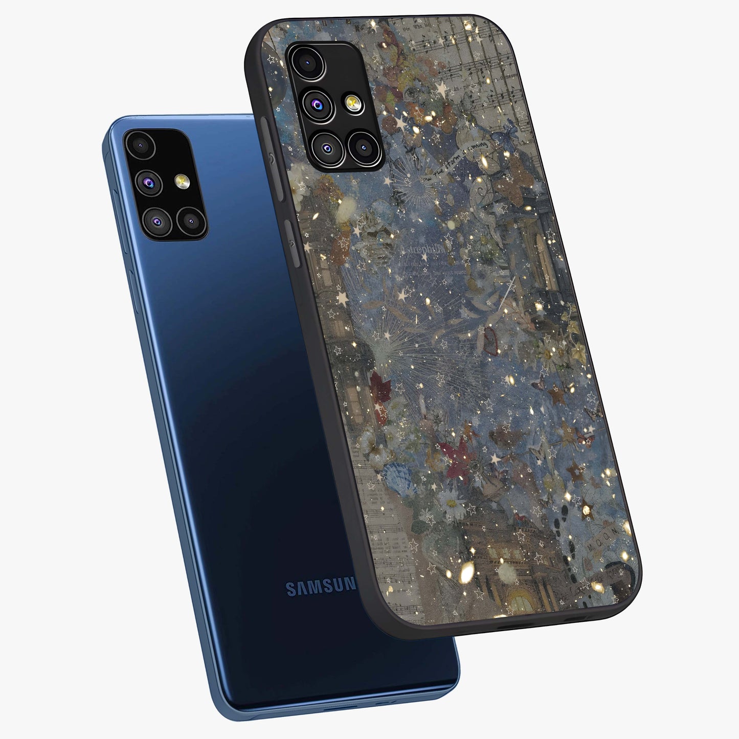 Aesthetic Astrolophia Glass Case displayed in angled mockup highlighting artistic aesthetic elements and smooth glass surface.