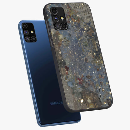 Aesthetic Astrolophia Glass Case displayed in angled mockup highlighting artistic aesthetic elements and smooth glass surface.