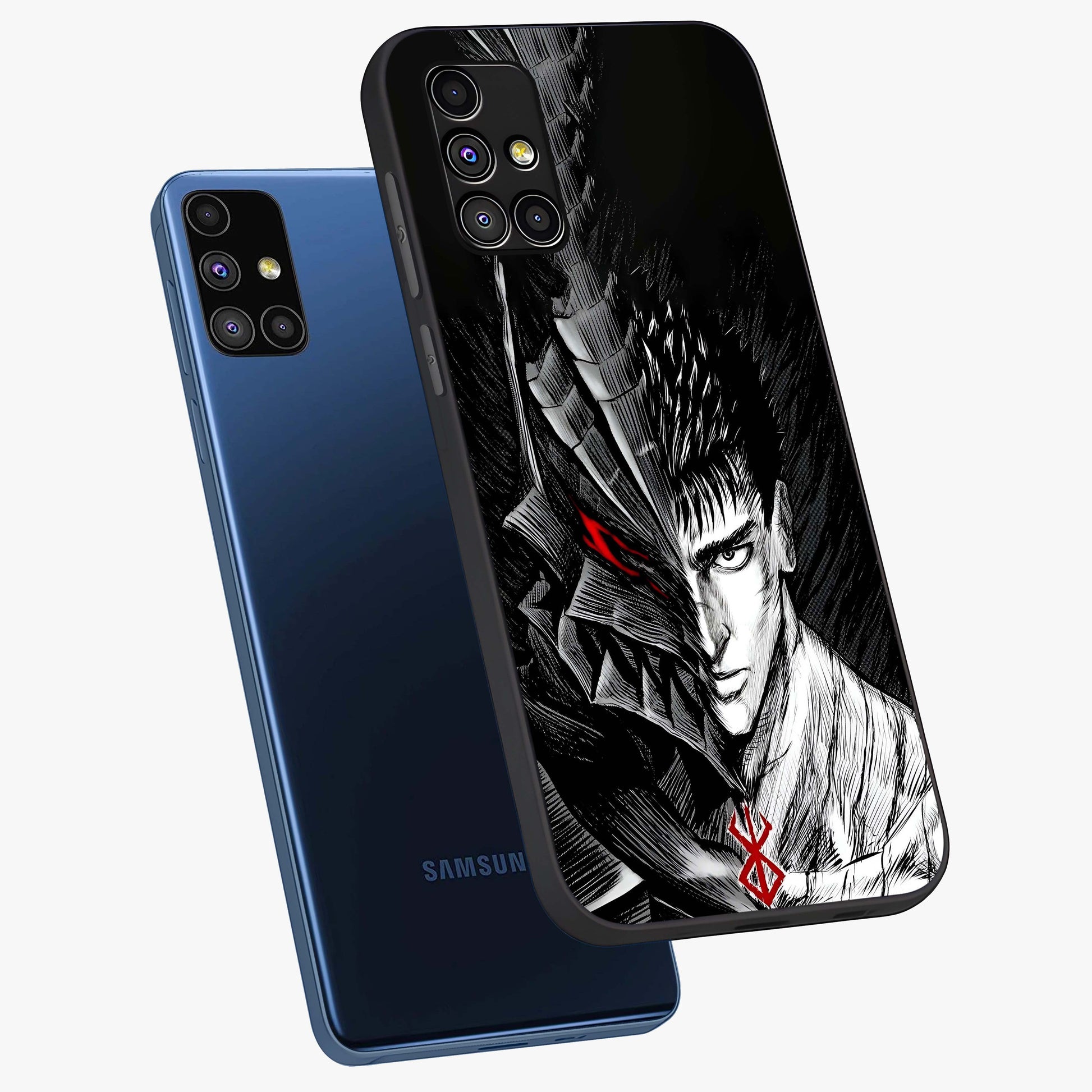Berserker Blood Oath Glass Case displayed in angled mockup highlighting dark fantasy graphic design and powerful theme.