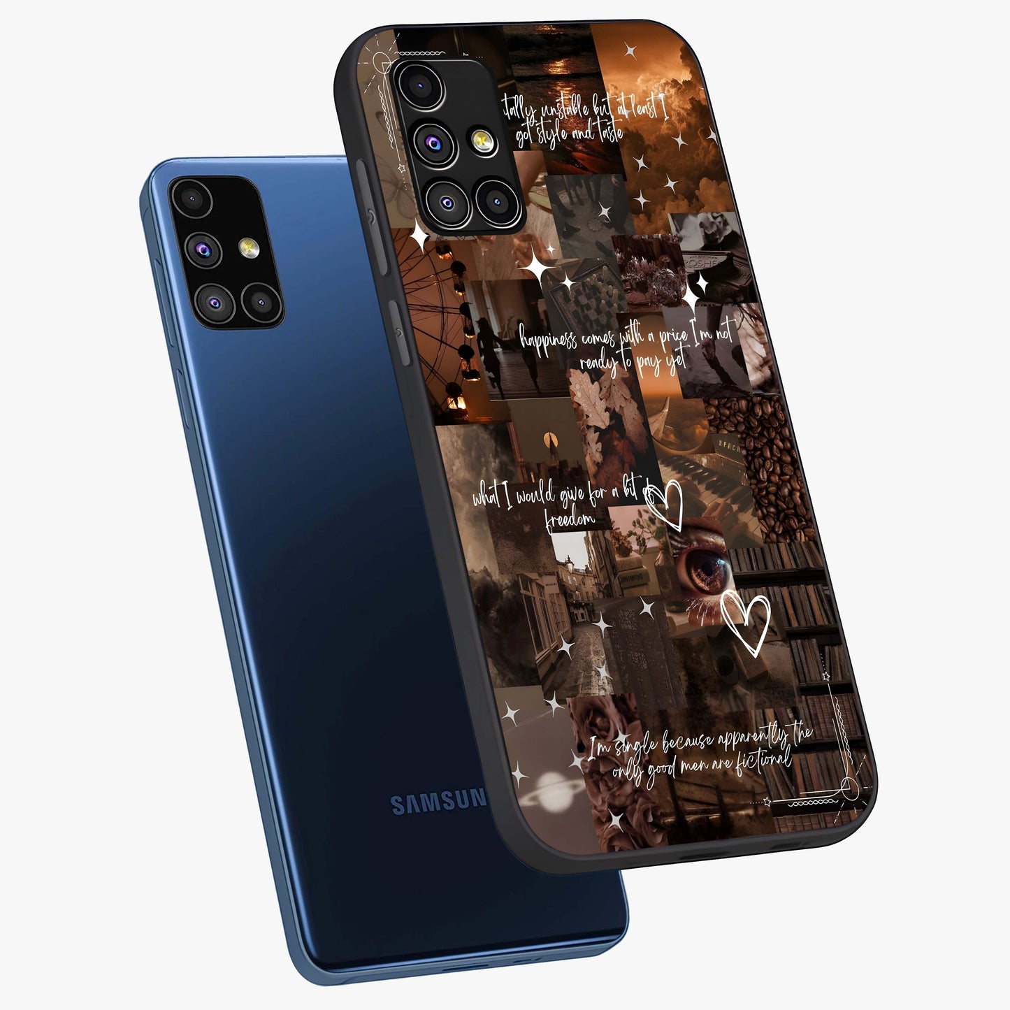 Bittersweet Aesthetic Chaos Glass Case displayed in angled mockup highlighting expressive abstract artwork and edgy aesthetic theme.