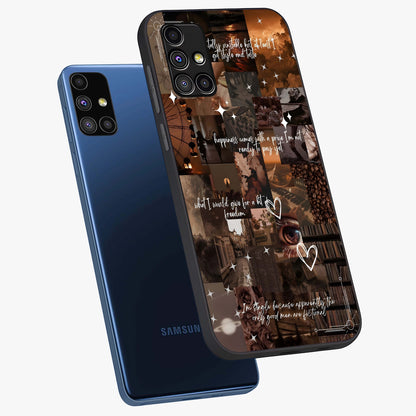 Bittersweet Aesthetic Chaos Glass Case displayed in angled mockup highlighting expressive abstract artwork and edgy aesthetic theme.