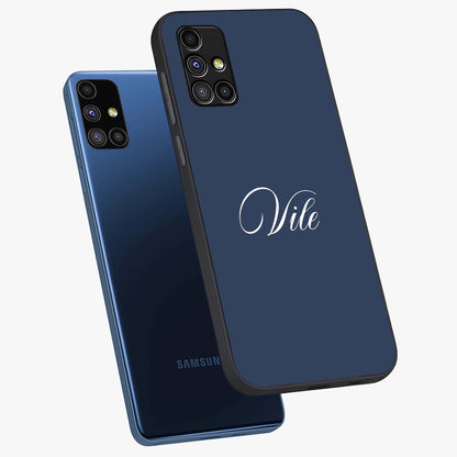 Blue Vintage Floral Pattern Glass Case showing flat back view with elegant vintage floral artwork and glossy glass finish.
