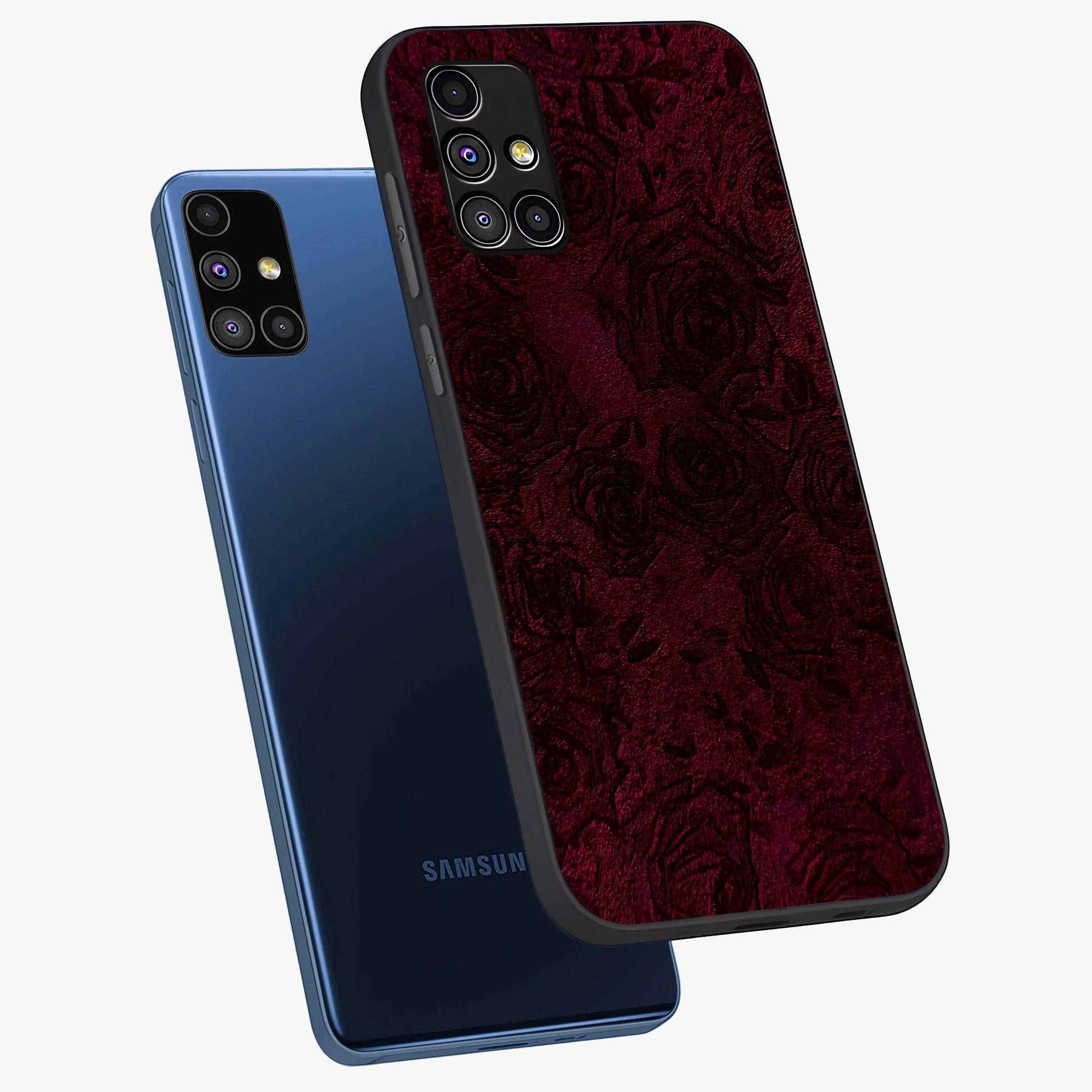 Crimson Fade Flow Glass Case displayed in angled mockup highlighting smooth gradient design with modern aesthetic style.