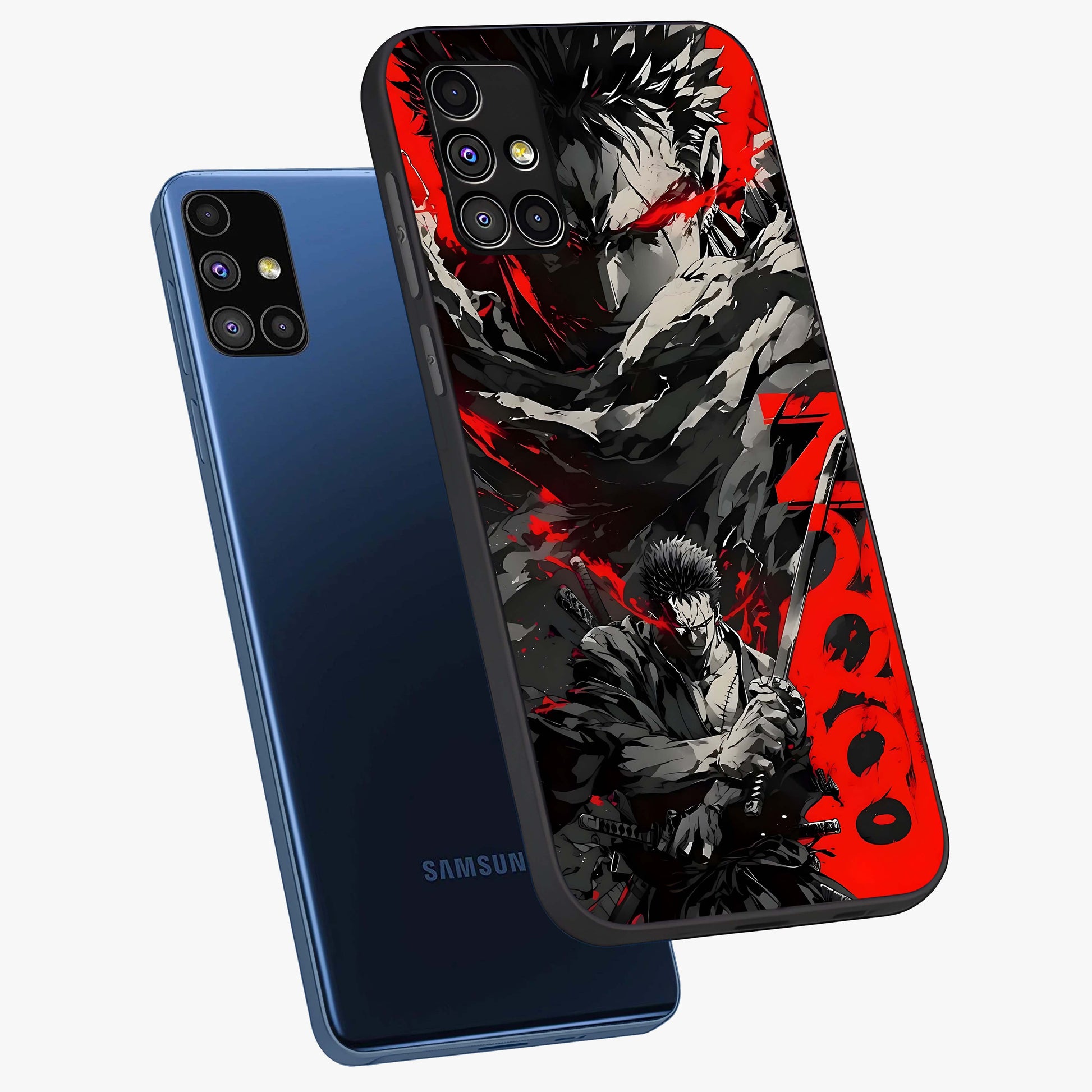 Demon Sword Resolve Glass Case displayed in angled mockup highlighting powerful demon sword illustration with dark fantasy aesthetic.