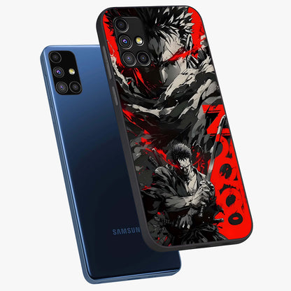 Demon Sword Resolve Glass Case displayed in angled mockup highlighting powerful demon sword illustration with dark fantasy aesthetic.
