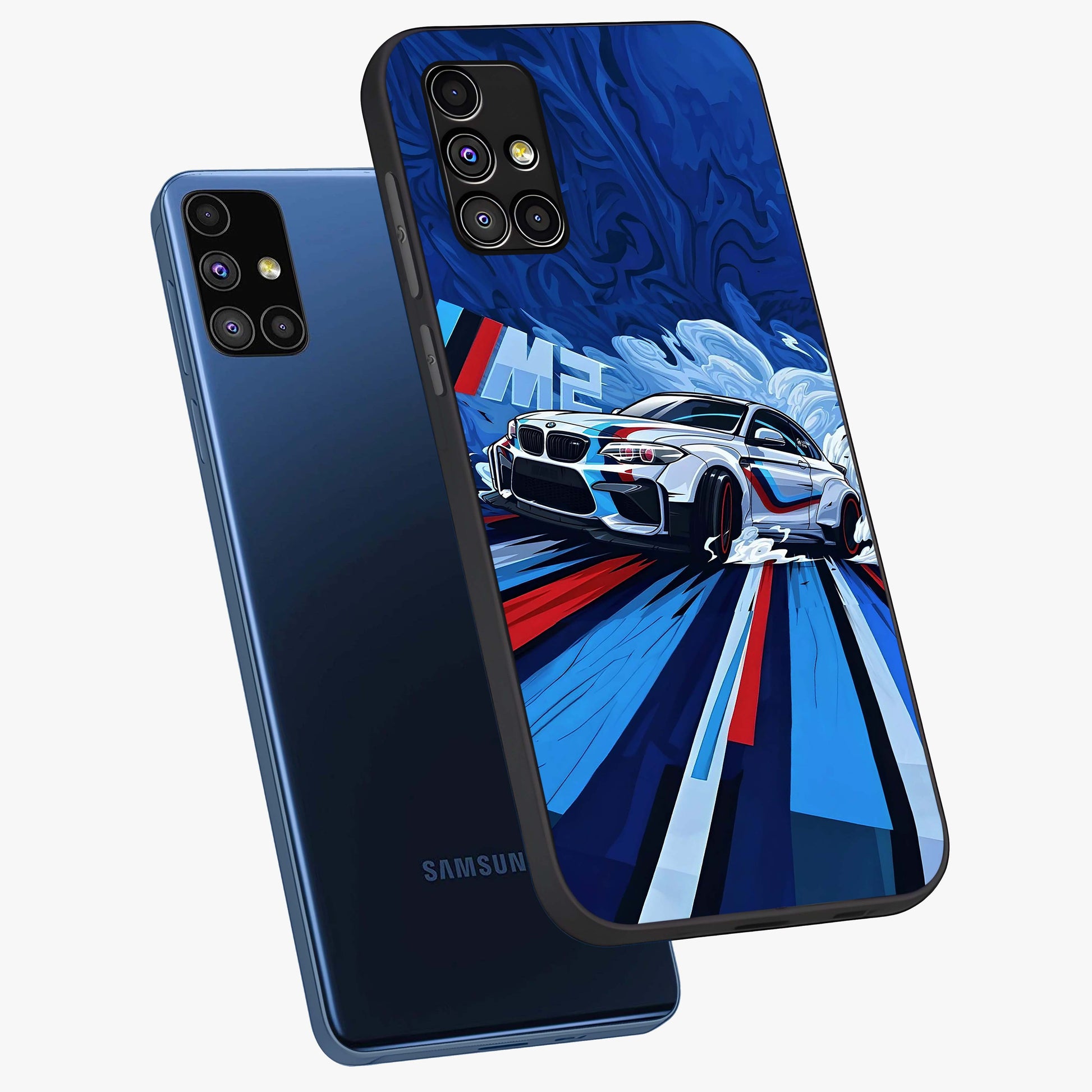 Drift Power Rush Glass Case displayed in angled mockup highlighting powerful drift car design with sporty aesthetic style.