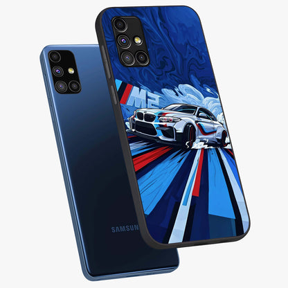 Drift Power Rush Glass Case displayed in angled mockup highlighting powerful drift car design with sporty aesthetic style.