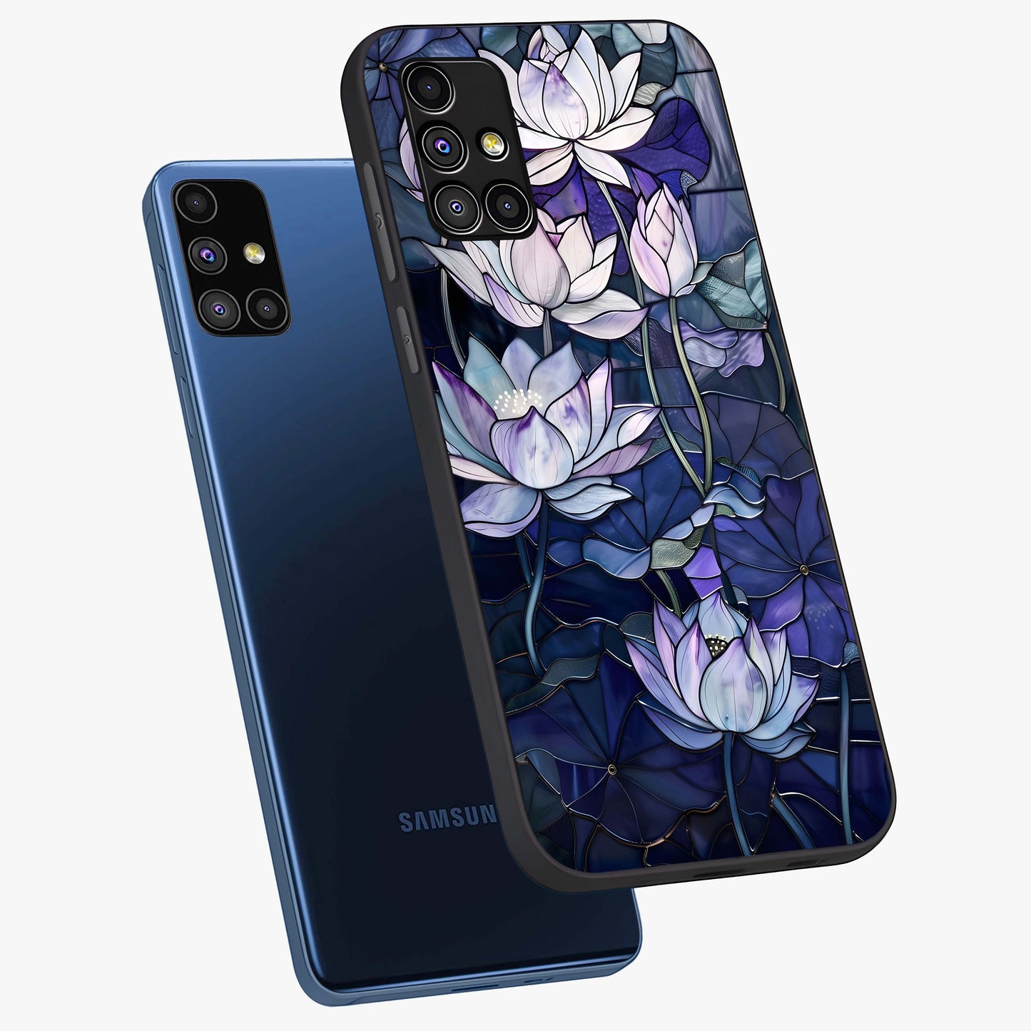 Gloss Petal Rush Glass Case displayed in angled mockup highlighting vibrant petal design with elegant floral aesthetic.