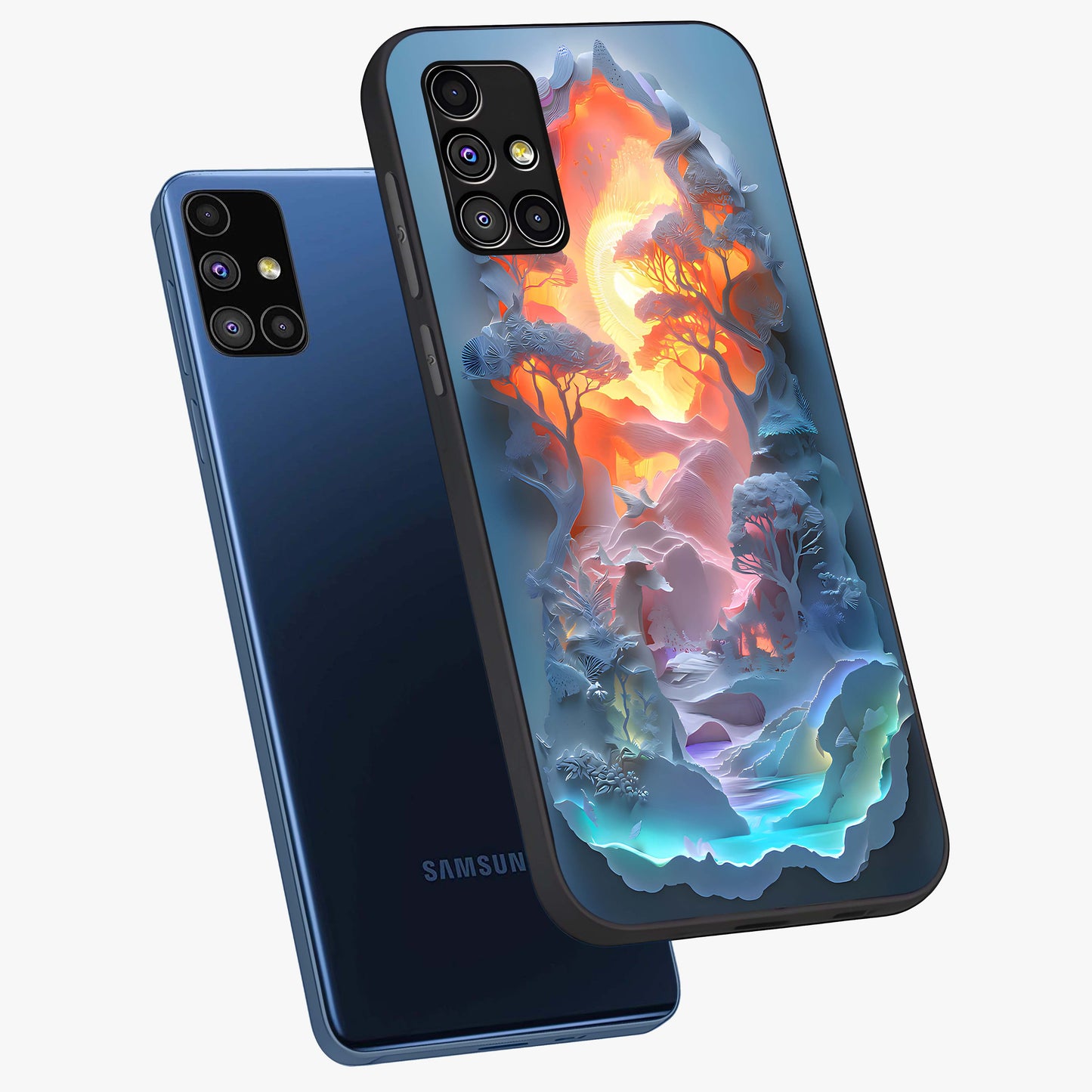 Glow Forest Portal Glass Case displayed in angled mockup highlighting mystical forest design with magical glowing aesthetic.