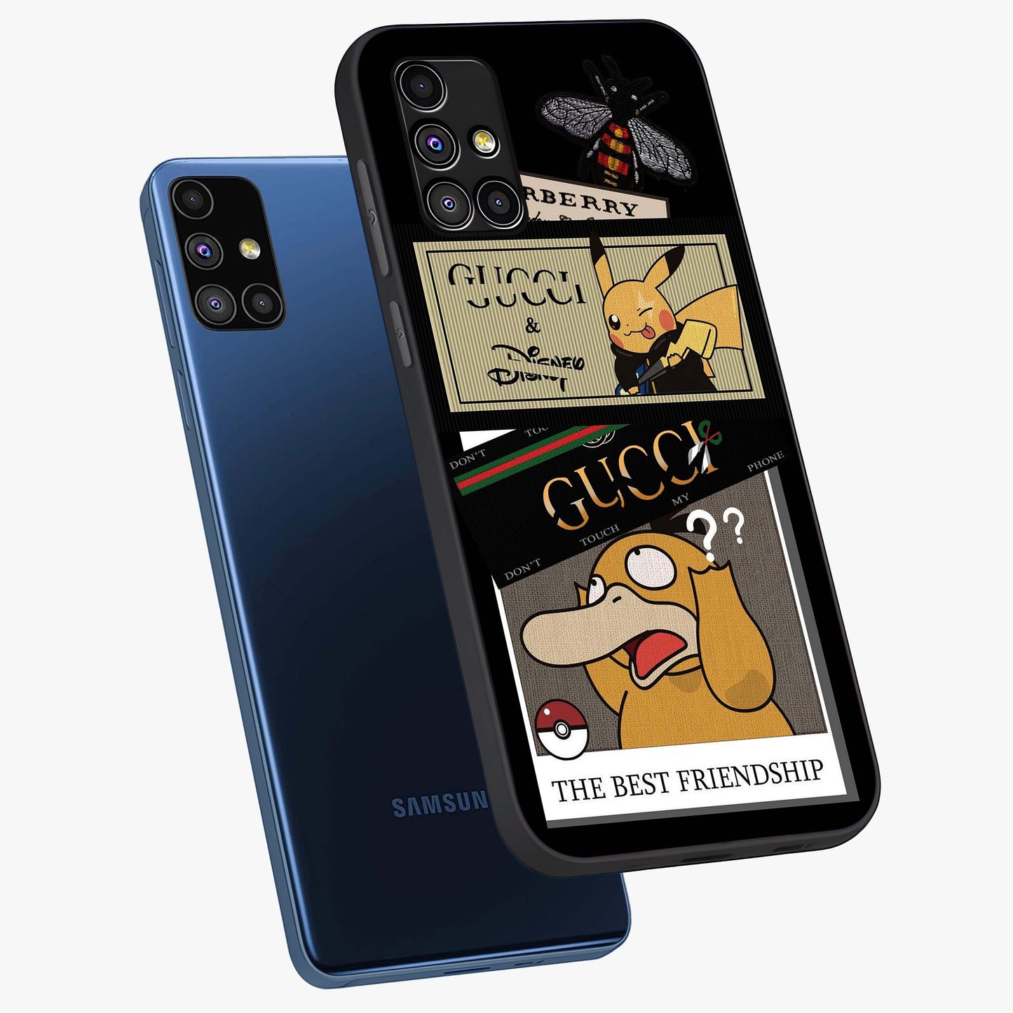 Gucci Play Mashup Glass Case displayed in angled mockup highlighting stylish fashion mashup design with bold aesthetic.