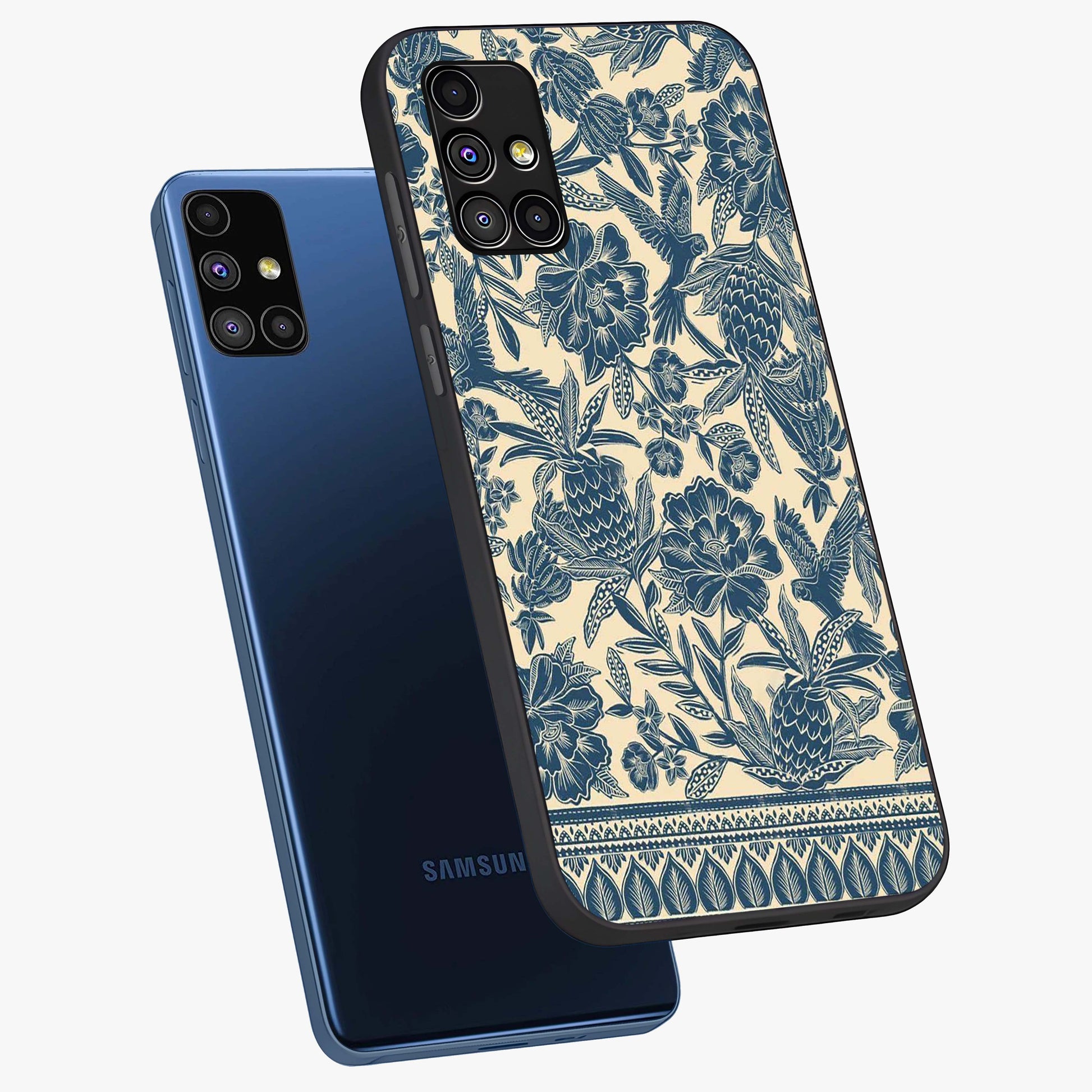 Heirloom Wild Bloom Glass Case displayed in angled mockup highlighting botanical bloom design with classic aesthetic style.