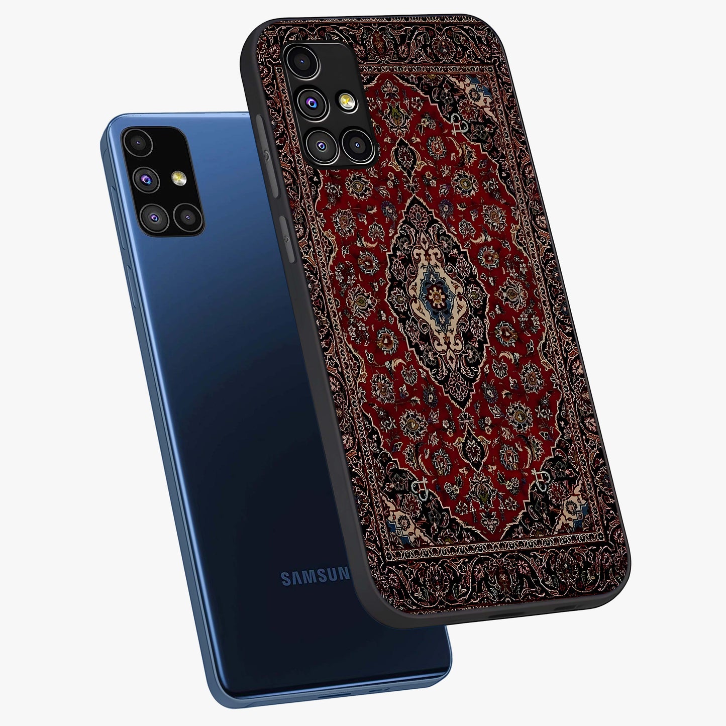 Heritage Carpet Royale Glass Case displayed in angled mockup highlighting intricate royal carpet design with heritage aesthetic.