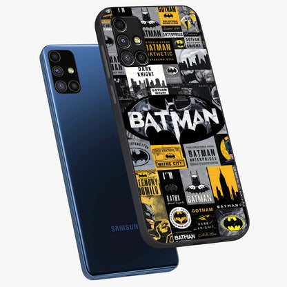 Knight Gotham Rise Glass Case displayed in angled mockup highlighting powerful knight silhouette design with dramatic aesthetic.