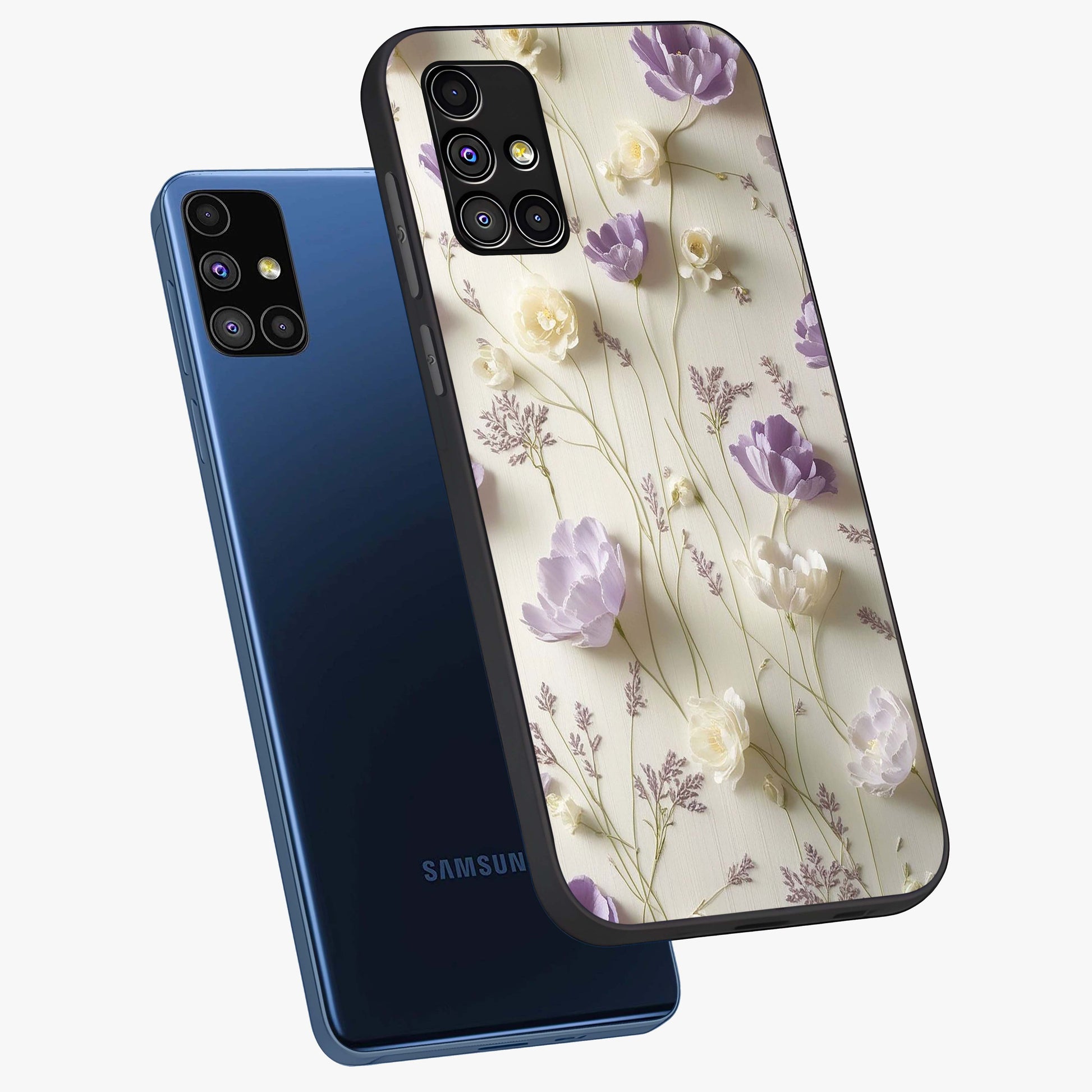 Lilac Breeze Harmony Glass Case displayed in angled mockup highlighting calm lilac breeze design with soothing aesthetic style.