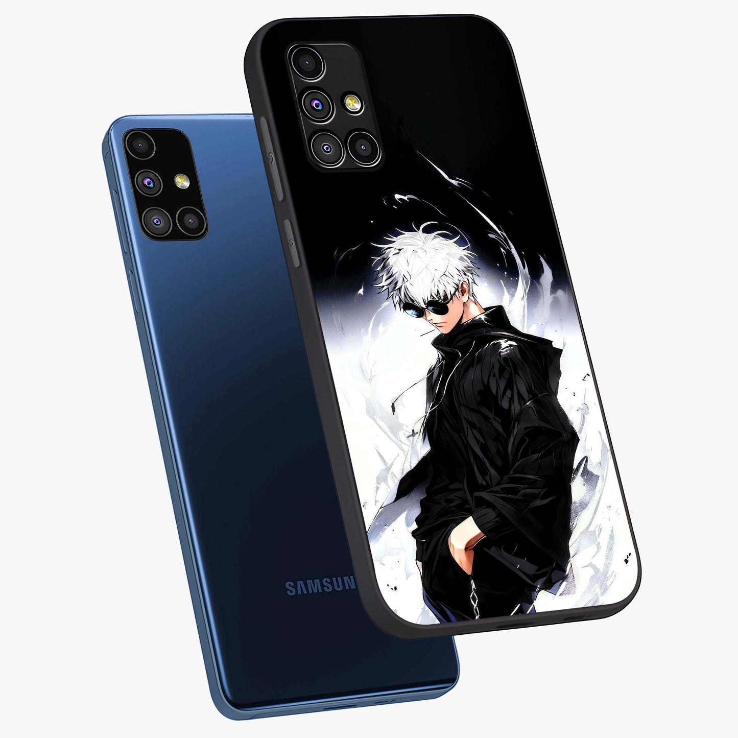 Limitless Shadow King Glass Case displayed in angled mockup highlighting dramatic dark hero design with intense aesthetic.