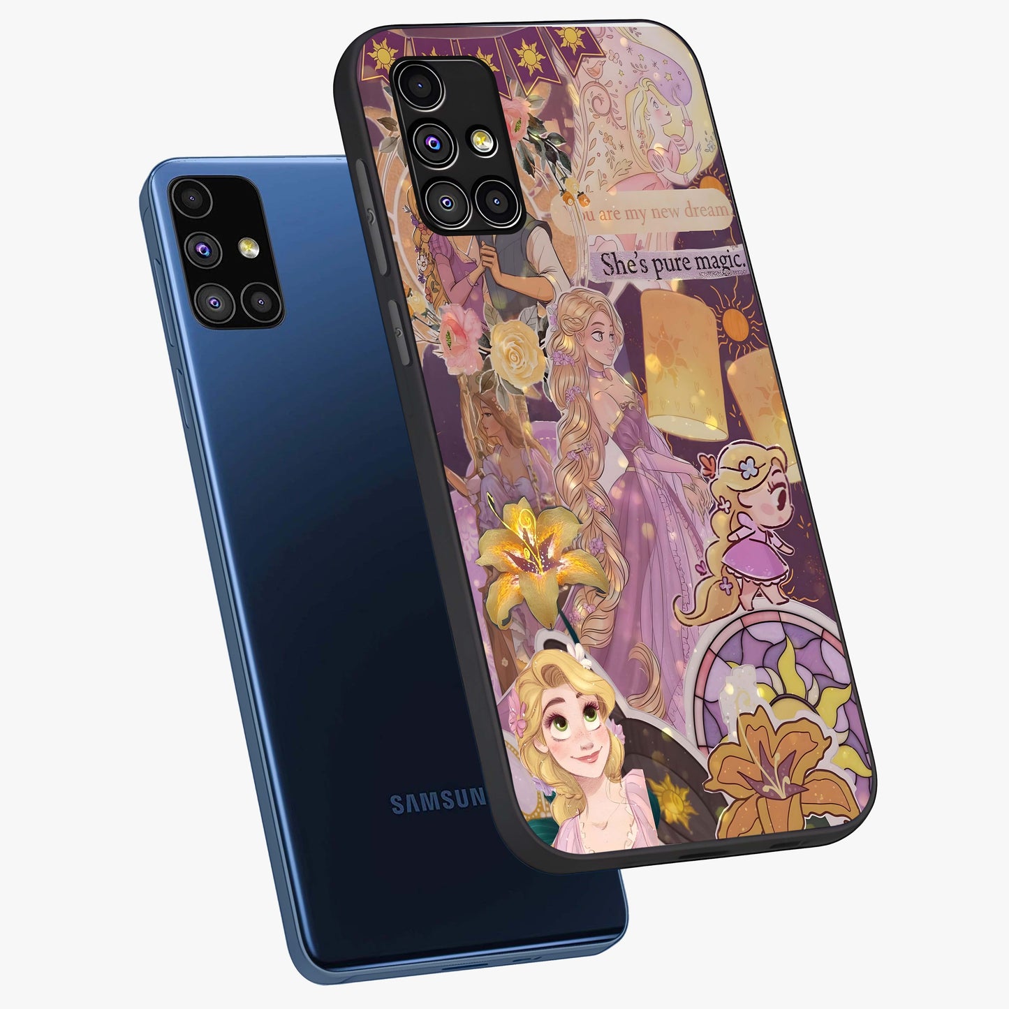 Magical Tangled Dream Glass Case displayed in angled mockup highlighting whimsical fantasy design with magical aesthetic.