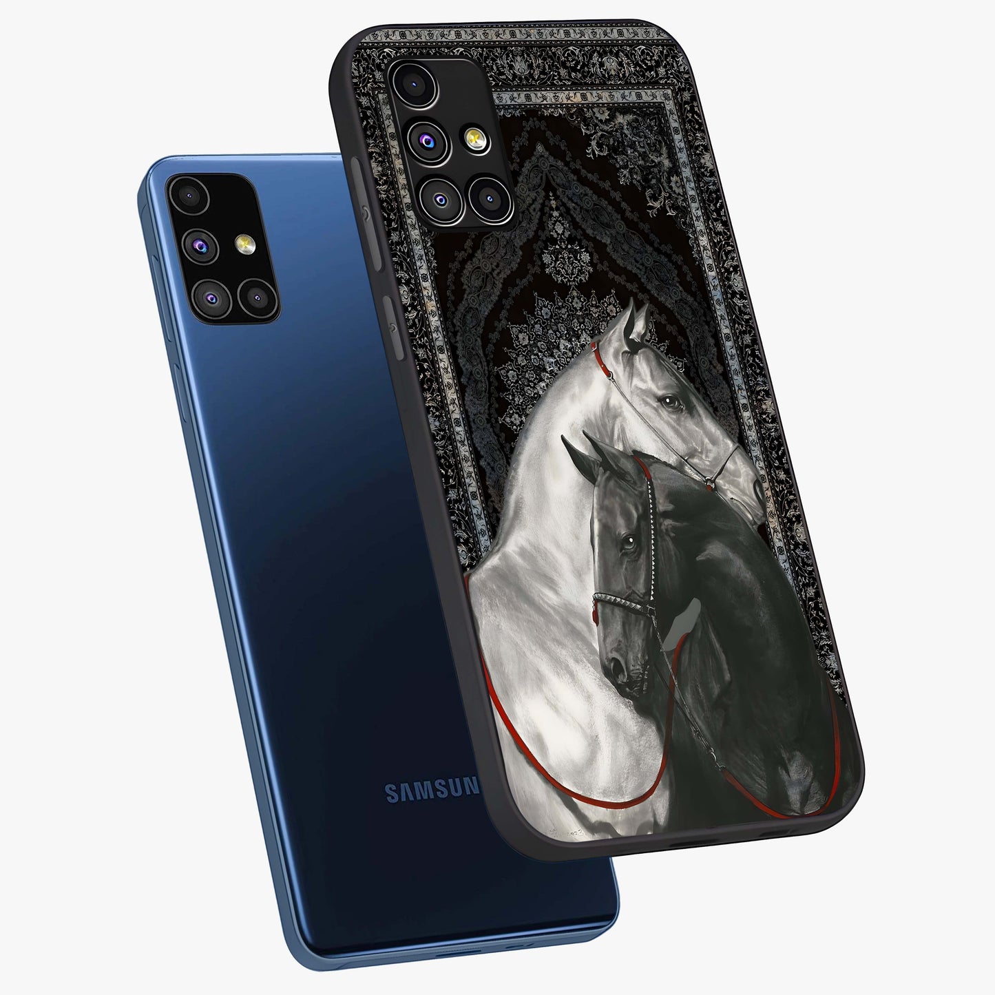 Majestic Ride Legacy Glass Case displayed in angled mockup highlighting sleek vehicle design with bold racing aesthetic.