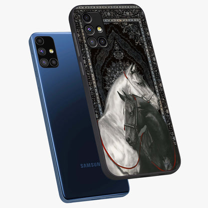 Majestic Ride Legacy Glass Case displayed in angled mockup highlighting sleek vehicle design with bold racing aesthetic.