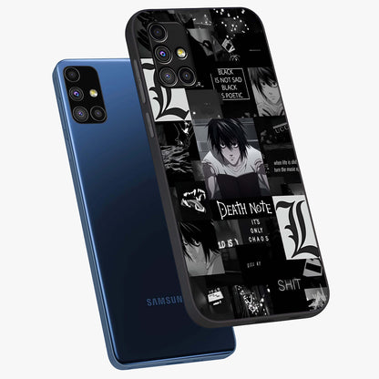 Midnight Chaos Mind Glass Case displayed in angled mockup highlighting chaotic artistic design with dramatic midnight aesthetic.