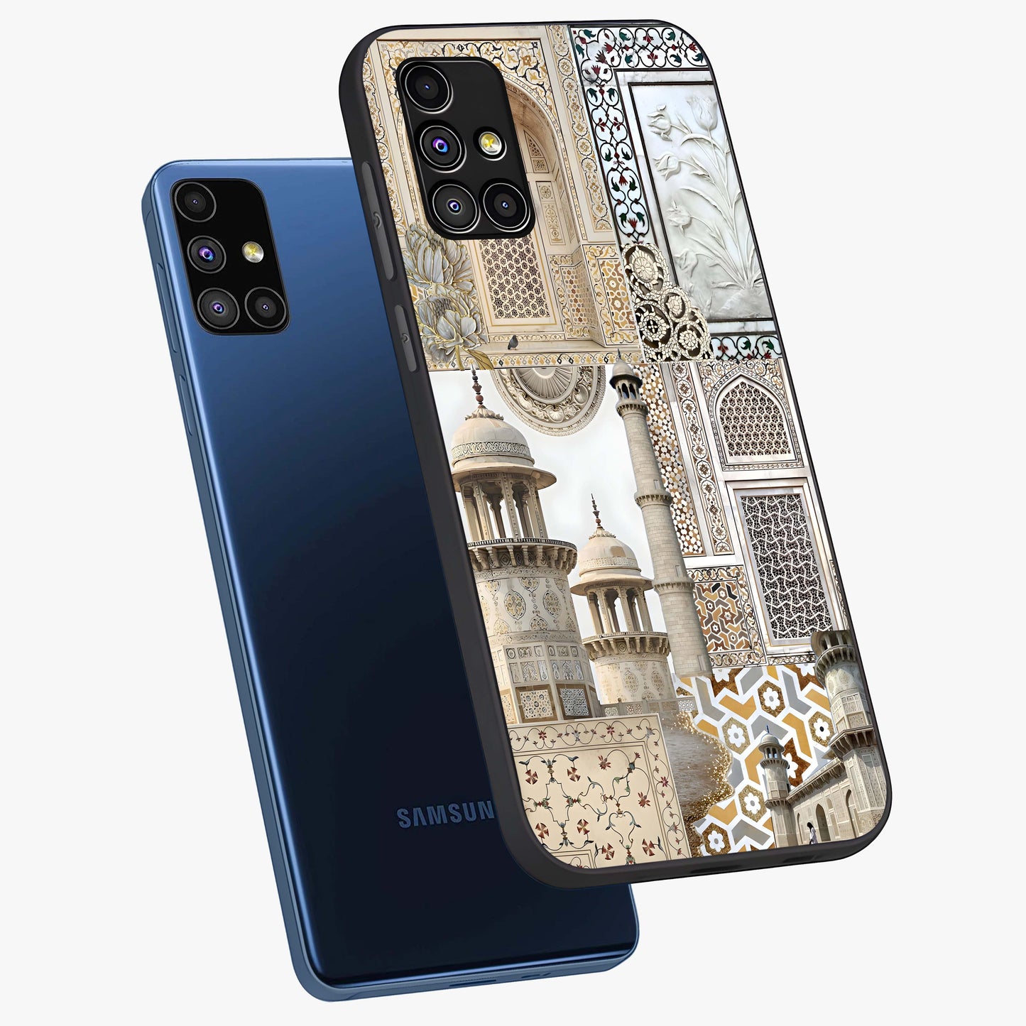 Mughal Marble Legacy Glass Case displayed in angled mockup highlighting elegant heritage marble artwork with royal aesthetic.