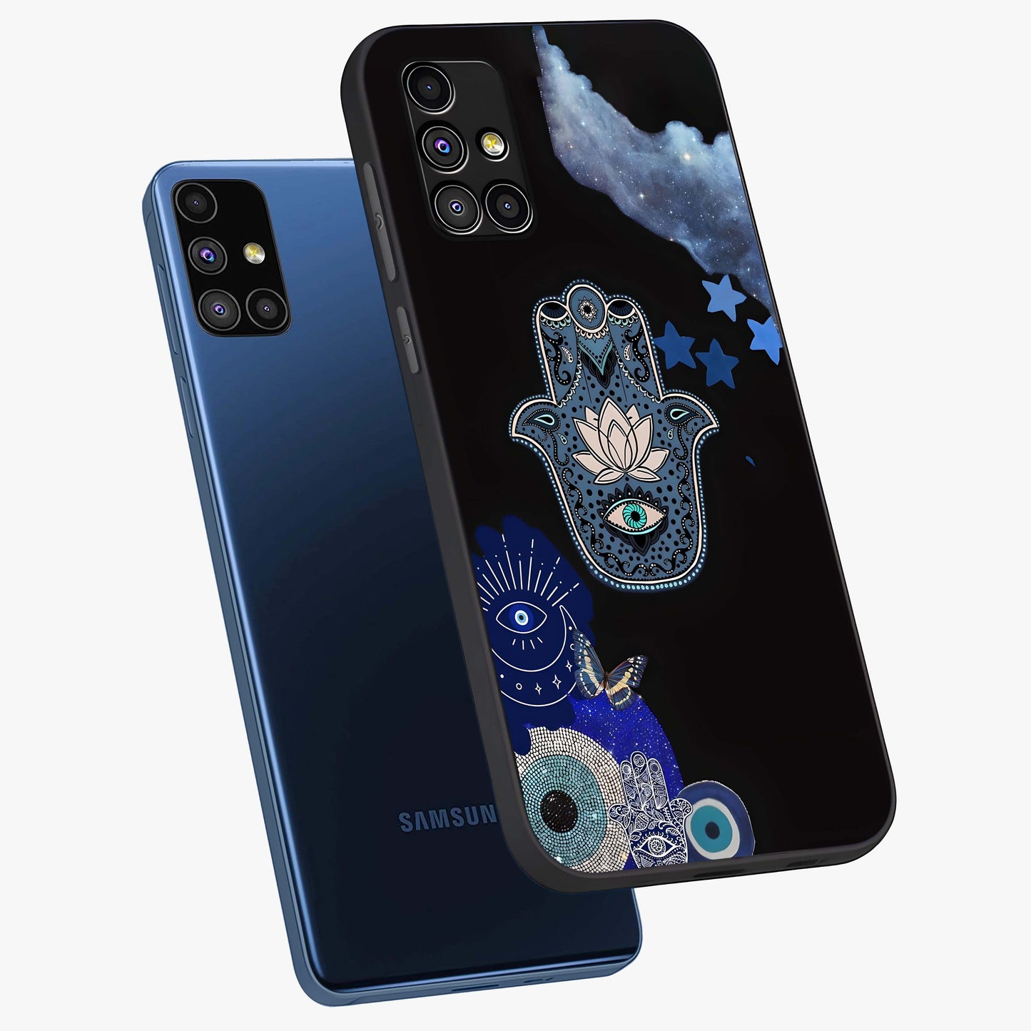 Mystic Hand Aura Glass Case displayed in angled mockup highlighting magical aura design with spiritual aesthetic style.