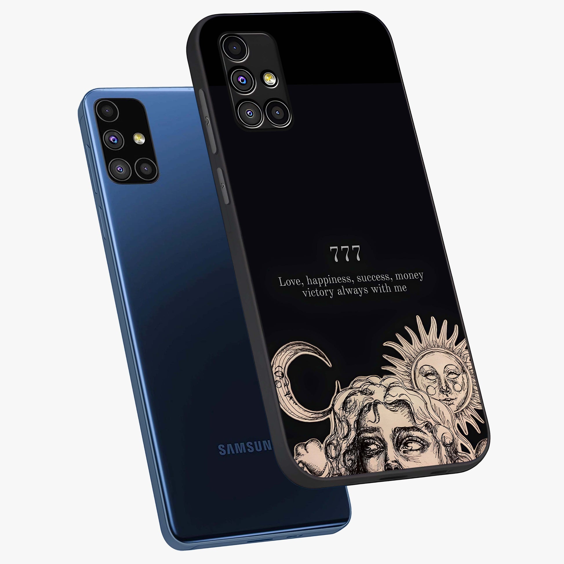 Mystic Victory Aura Glass Case displayed in angled mockup highlighting energetic aura design with bold mystical aesthetic.