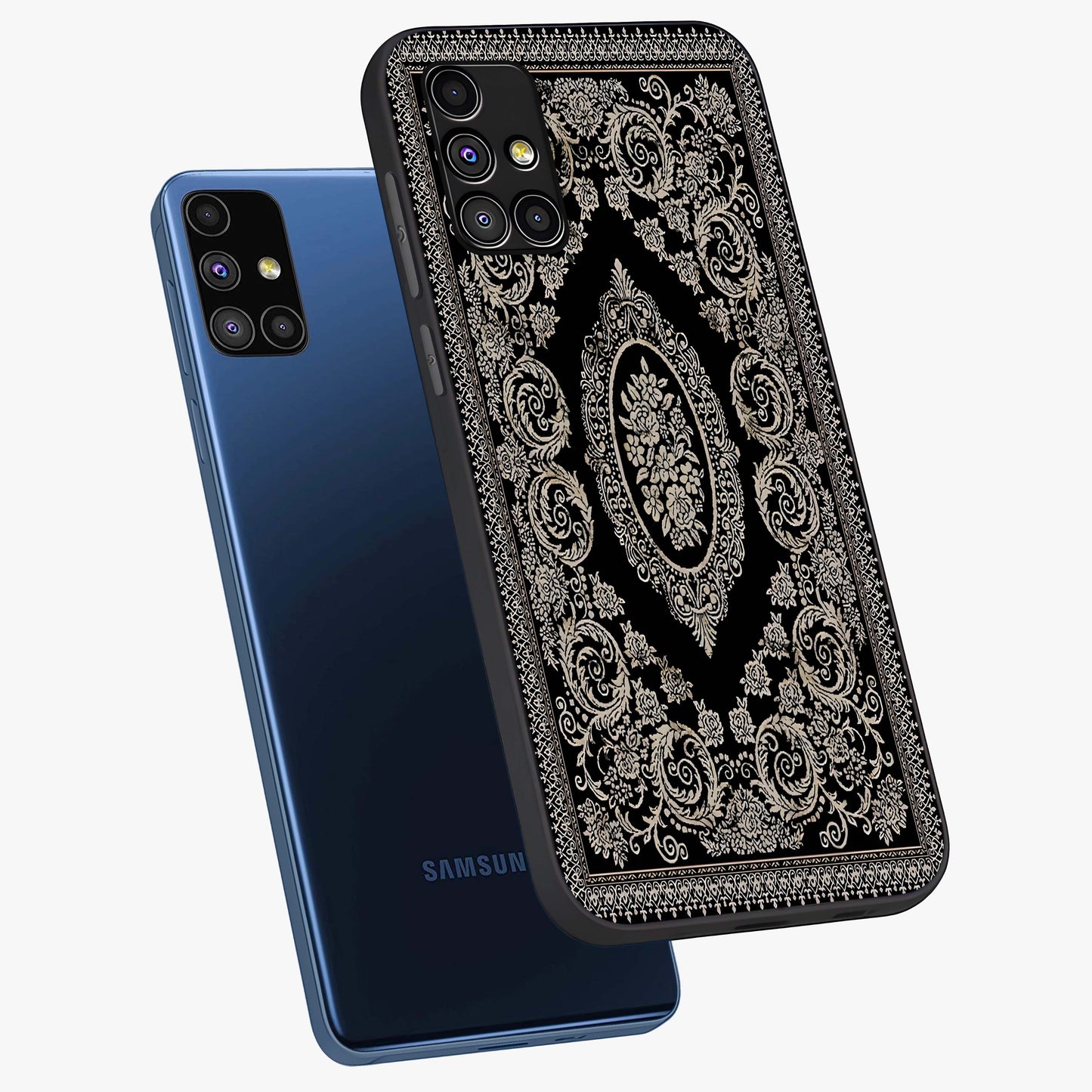 Noir Bloom Elegance Glass Case displayed in angled mockup highlighting refined flower design with stylish noir aesthetic.