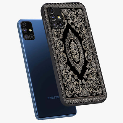 Noir Bloom Elegance Glass Case displayed in angled mockup highlighting refined flower design with stylish noir aesthetic.