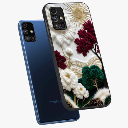 Radiant Bloom Elegance Glass Case displayed in angled mockup highlighting graceful floral design with radiant aesthetic style.