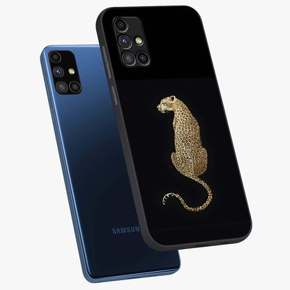Regal Leopard Glass Case displayed in angled mockup highlighting powerful animal illustration with stylish wild aesthetic.