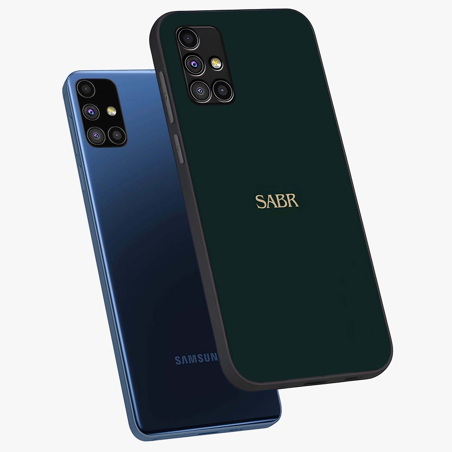 Sabr Minimal Patience Glass Case displayed in angled mockup highlighting simple inspirational design with clean aesthetic style.