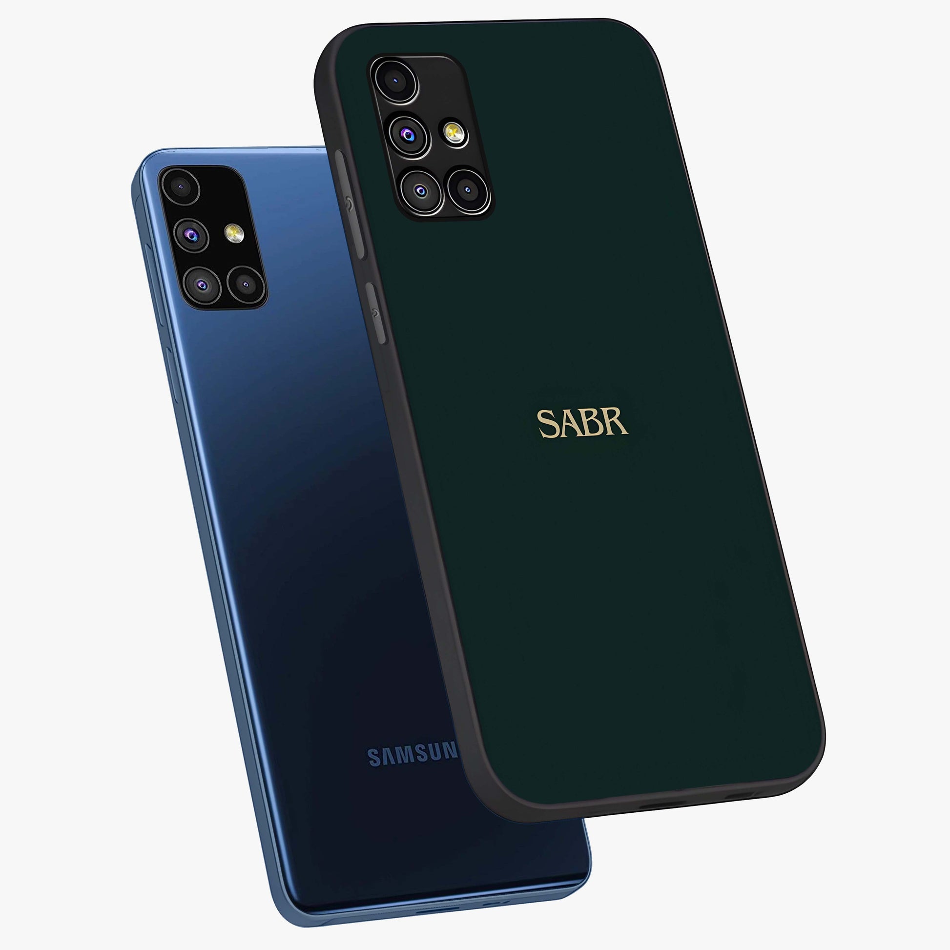 Sabr Minimal Patience Glass Case displayed in angled mockup highlighting simple inspirational design with clean aesthetic style.