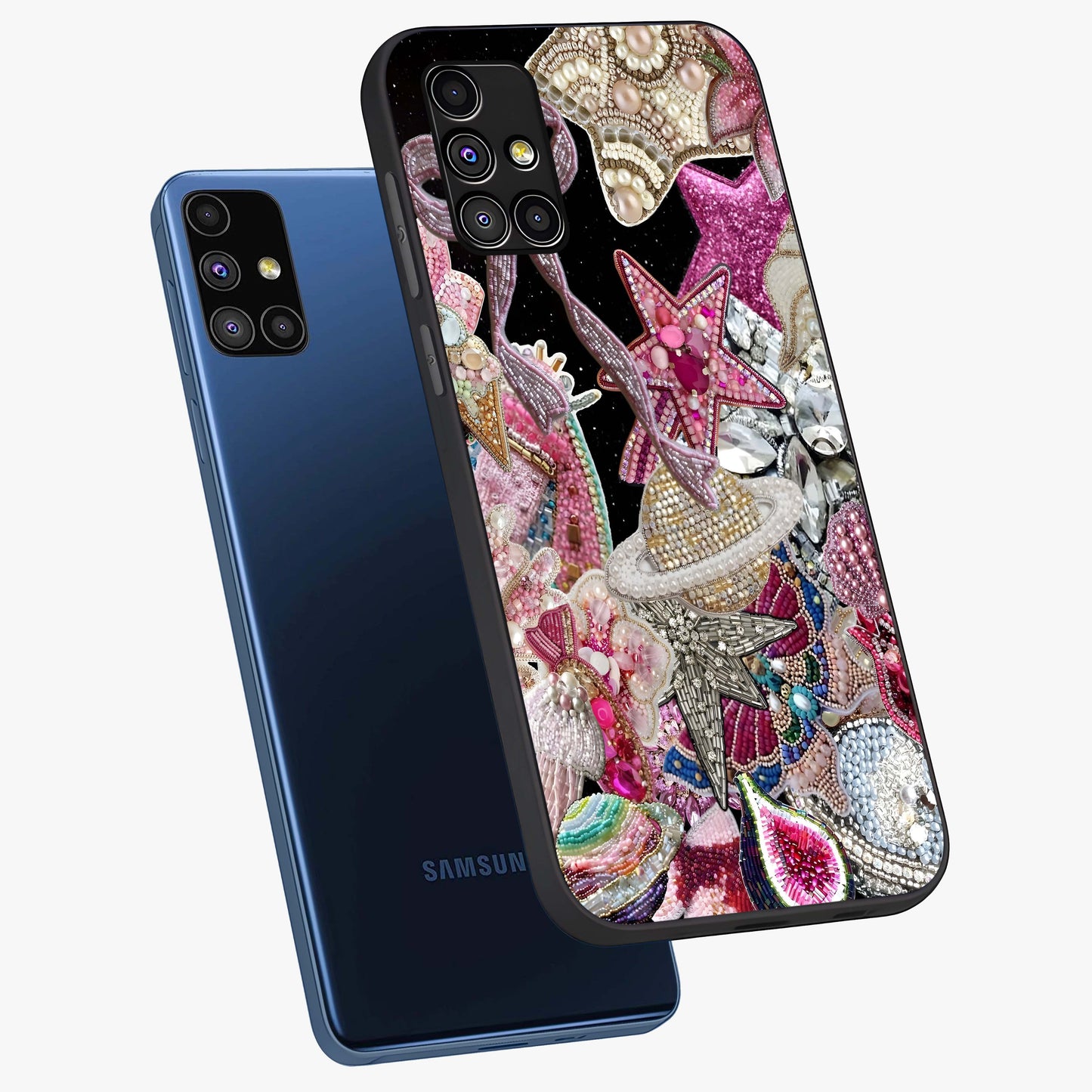 Starlit Jewel Dream Glass Case displayed in angled mockup highlighting glowing celestial jewel design with dreamy aesthetic.