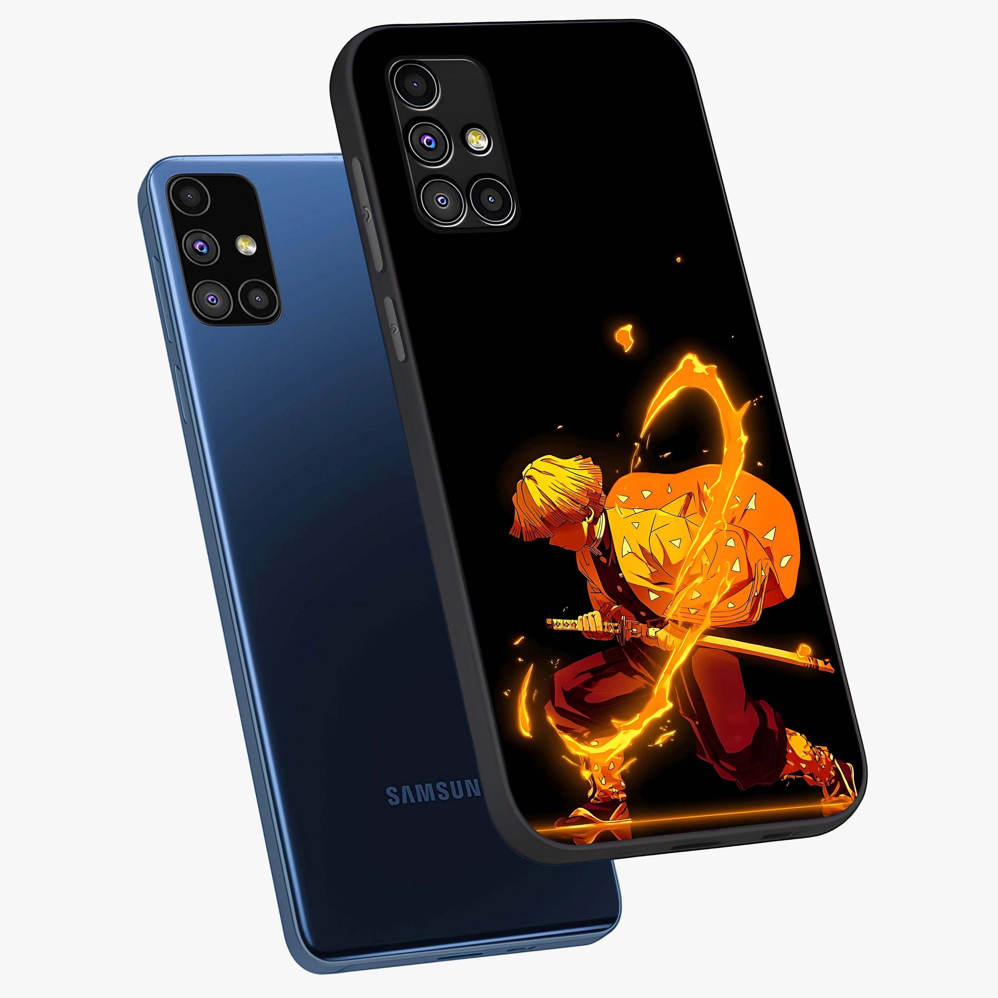 Thunder Flame Execution Glass Case displayed in angled mockup highlighting dramatic fire themed design with intense fantasy aesthetic.