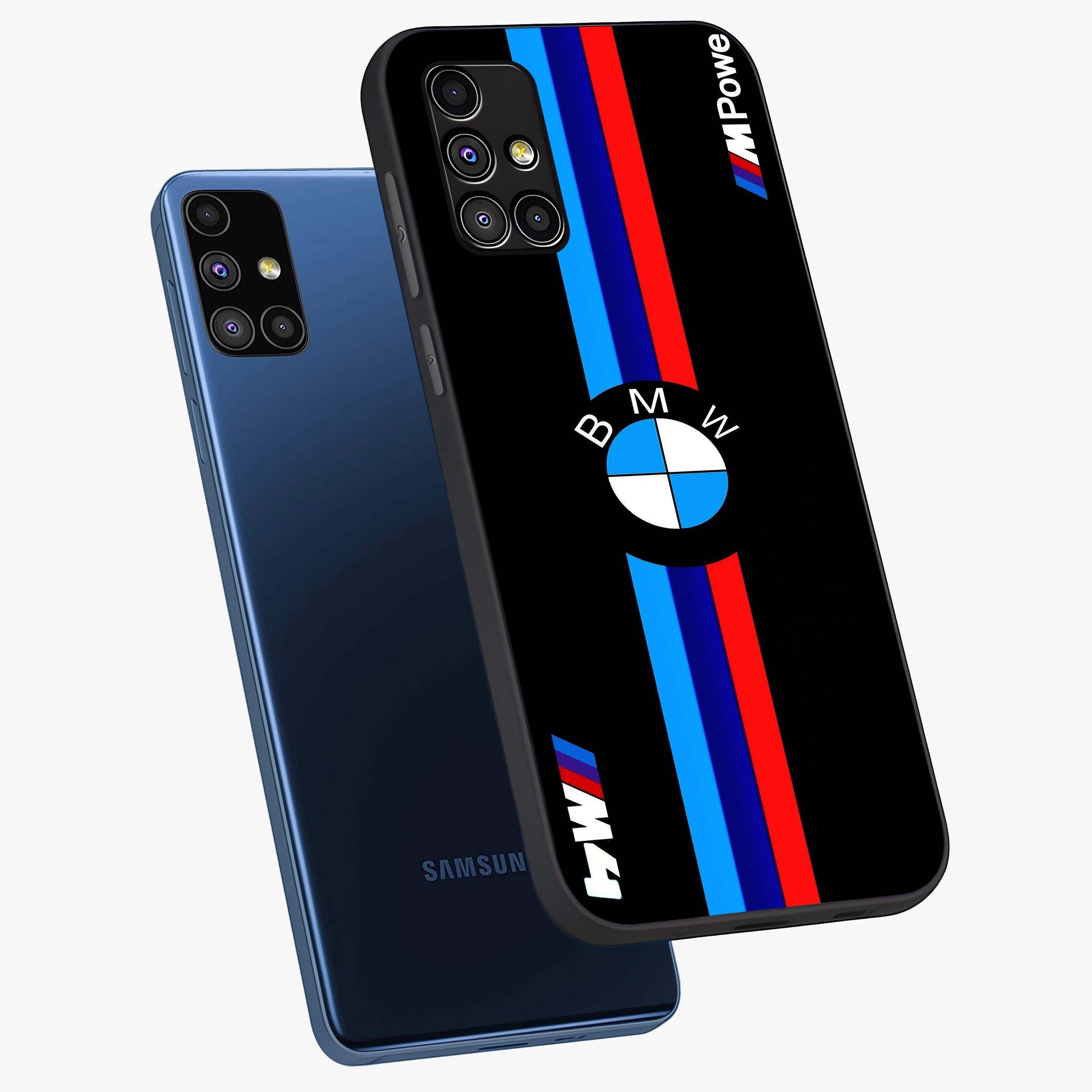 Turbo BMW Beast Glass Case displayed in angled mockup highlighting sleek racing car design with bold automotive aesthetic.