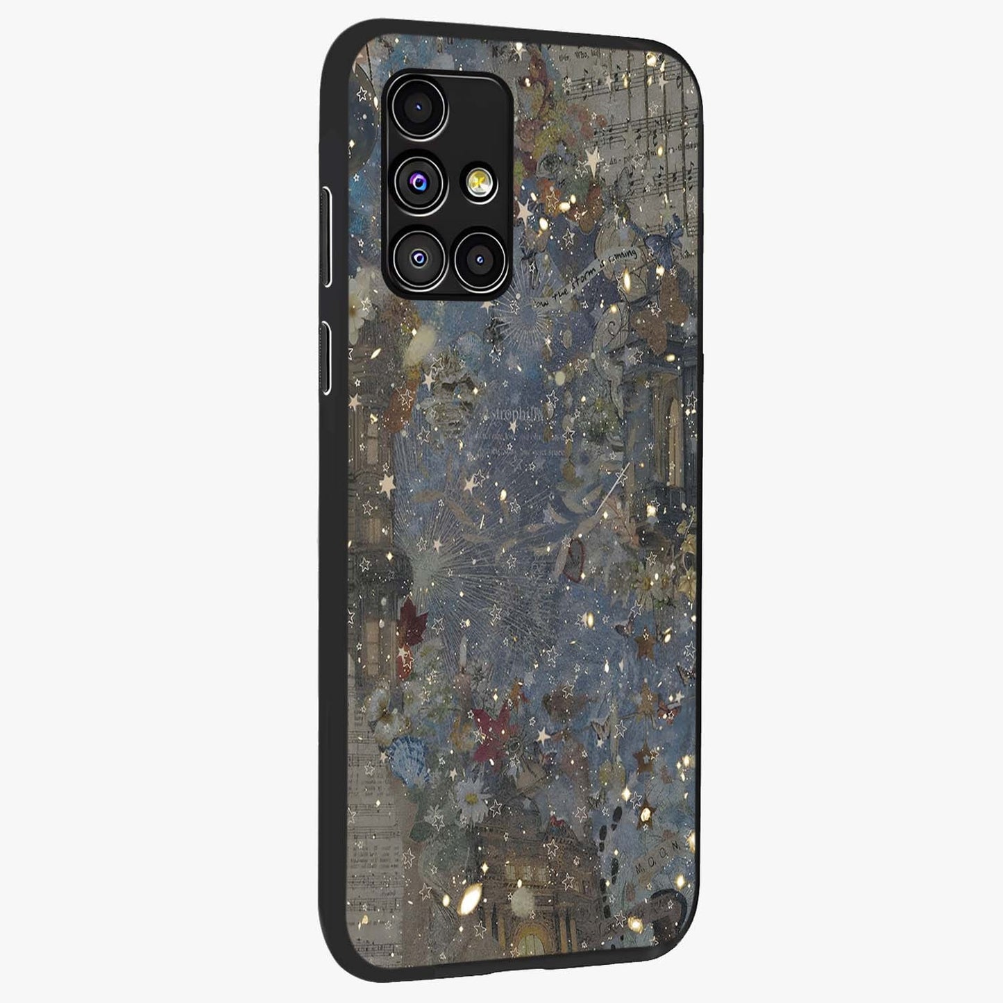Aesthetic Astrolophia Glass Case upright view showcasing soft aesthetic theme with stylish modern look.