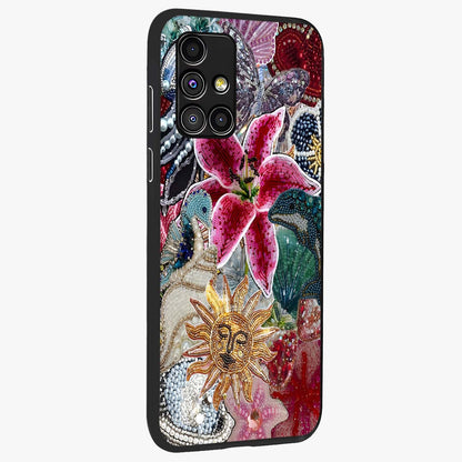 Beaded Garden Fantasy Glass Case upright view showcasing whimsical garden aesthetic with artistic bead details.