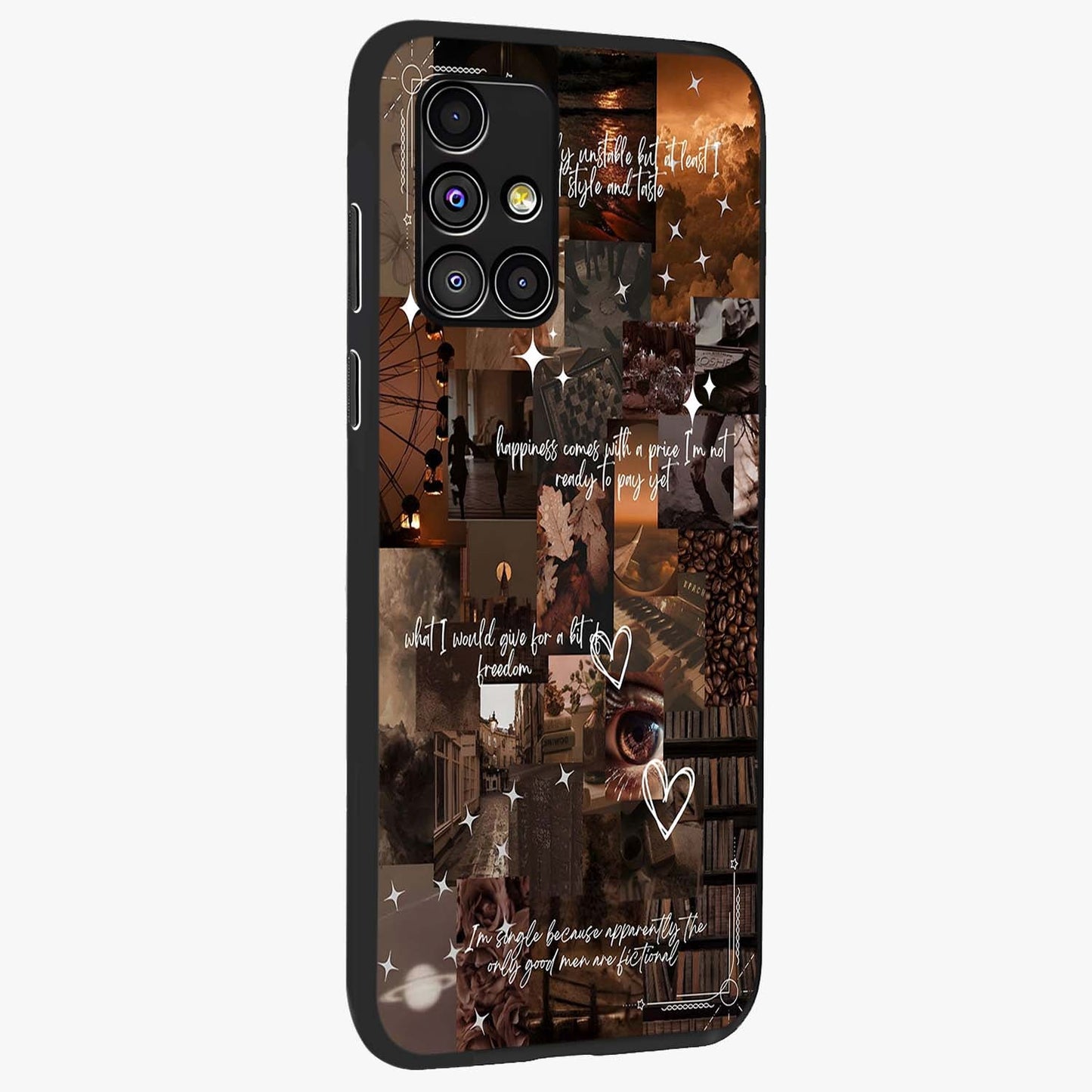 Bittersweet Aesthetic Chaos Glass Case upright view showcasing bold artistic chaos design with modern aesthetic style.