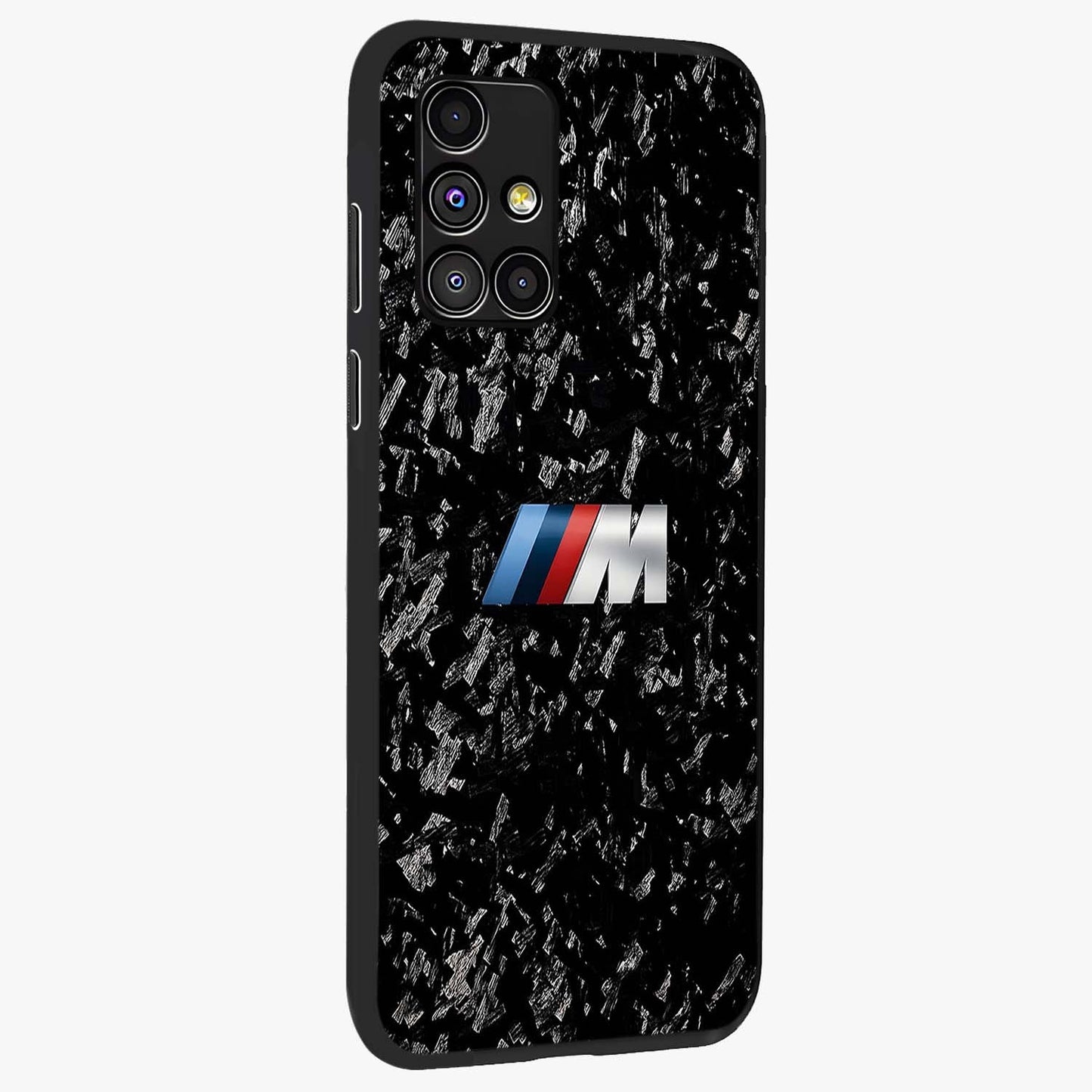 Carbon Speed Mark Glass Case upright view showcasing modern carbon speed graphic with bold automotive theme.