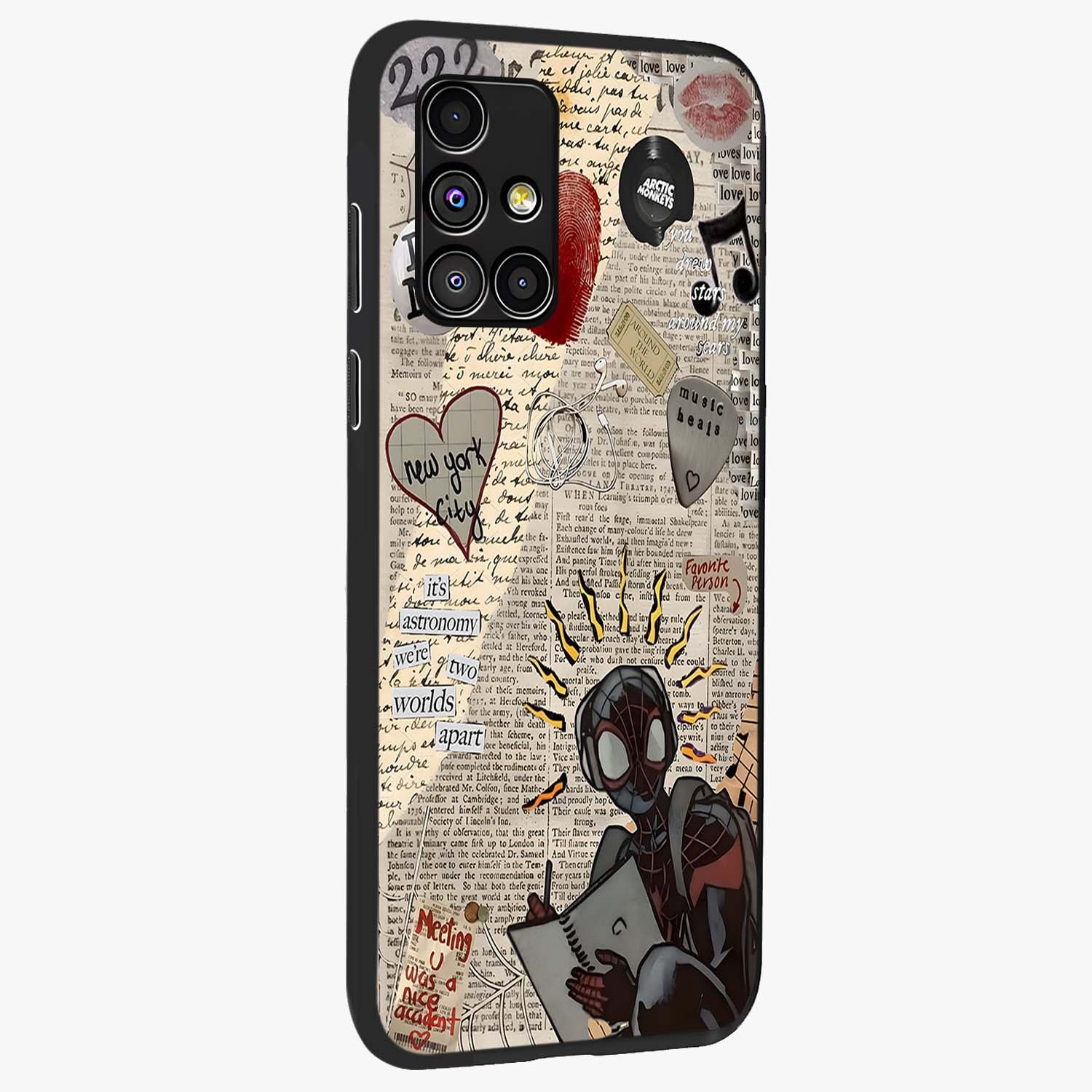 City Dream Sketch Glass Case upright view showcasing urban skyline artwork with stylish hand drawn design.