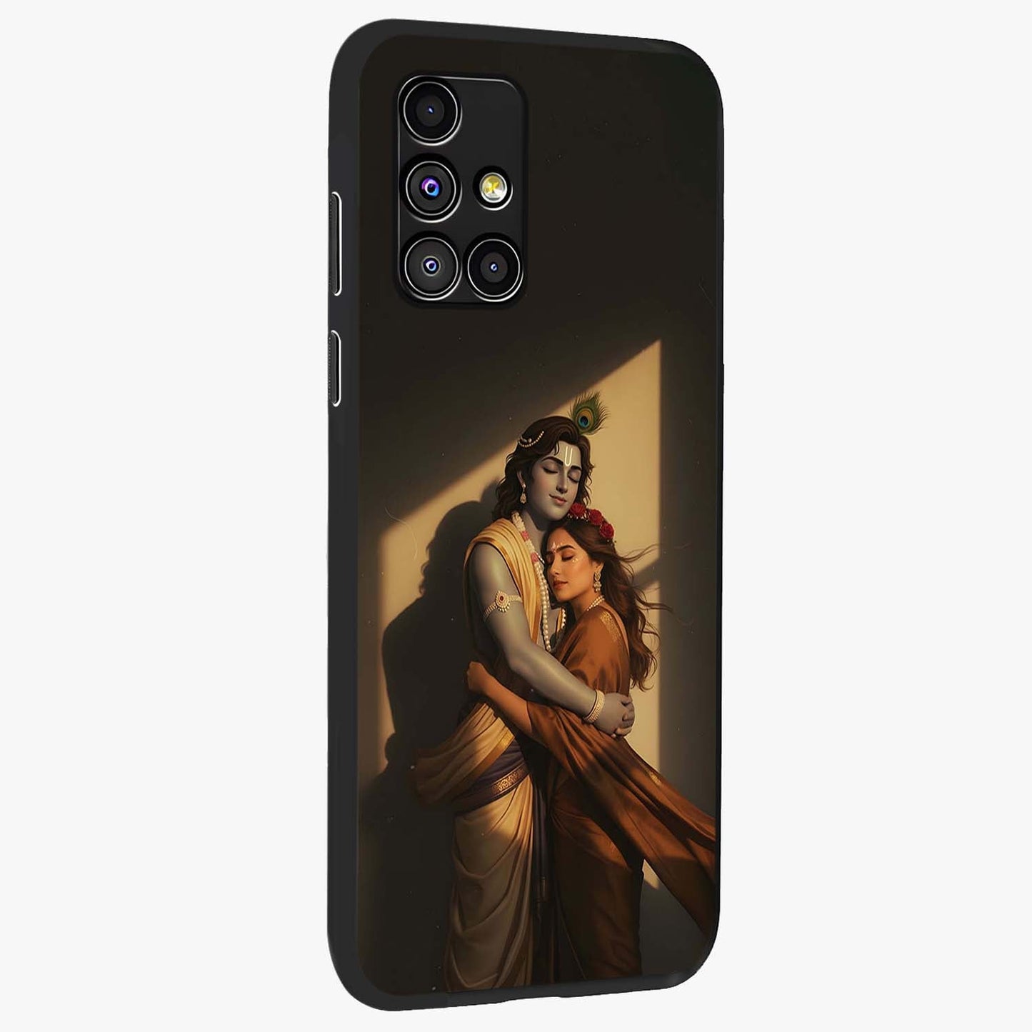 Divine Eternal Love Glass Case upright view showcasing graceful spiritual artwork with eternal love theme.