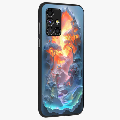 Glow Forest Portal Glass Case upright view showcasing enchanted forest portal artwork with fantasy nature theme.